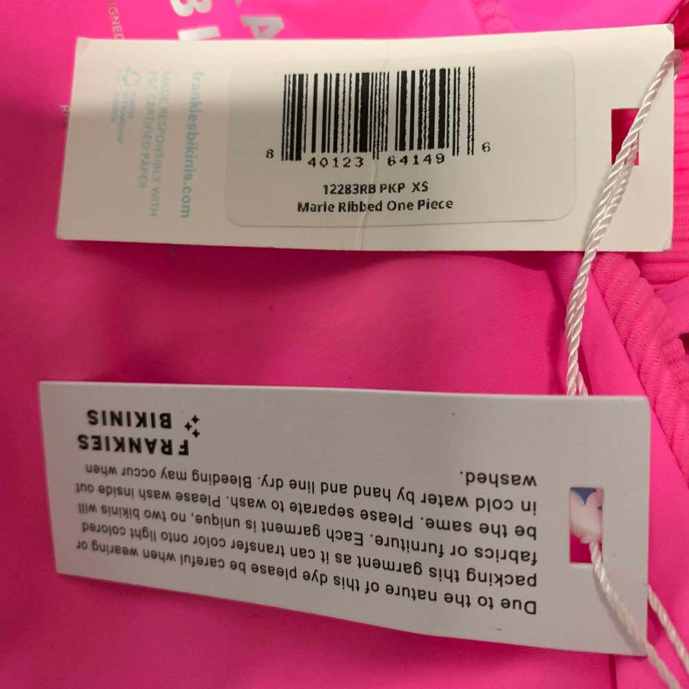 FRANKIES BIKINIS Pink Nylon Spandex Ribbed Swimsuit - Picture 5 of 5